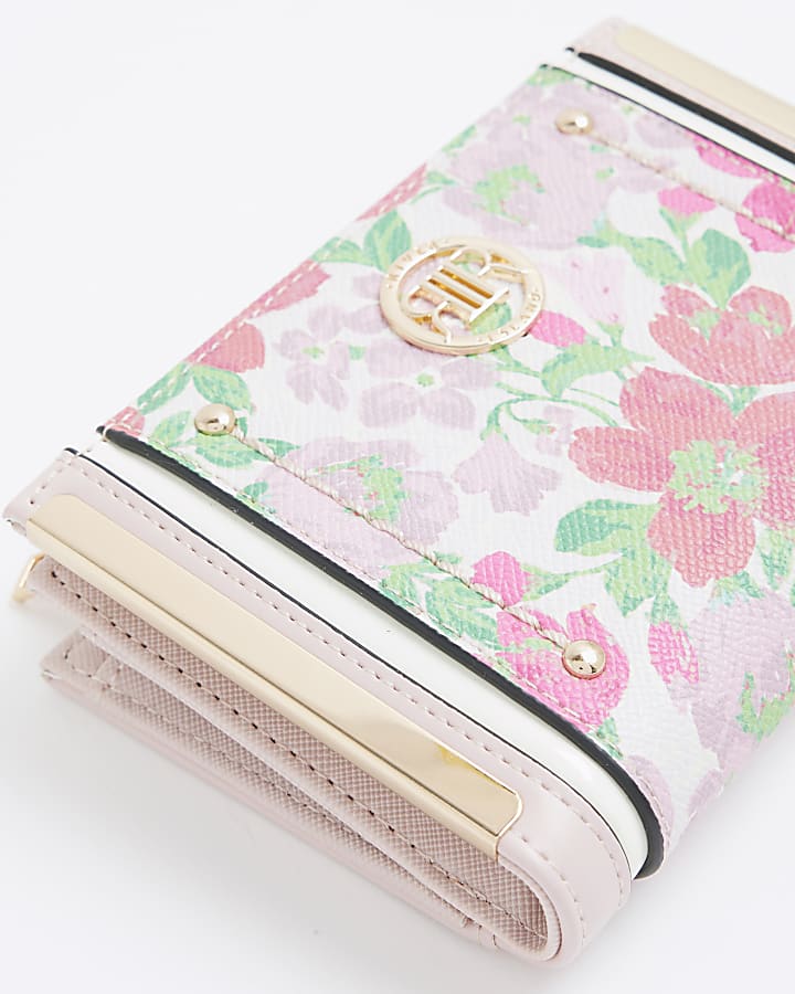 Pink Floral Foldout Purse