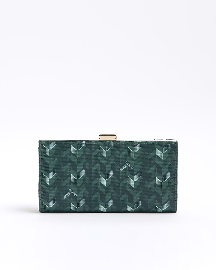 Green Geometric Monogram Purse