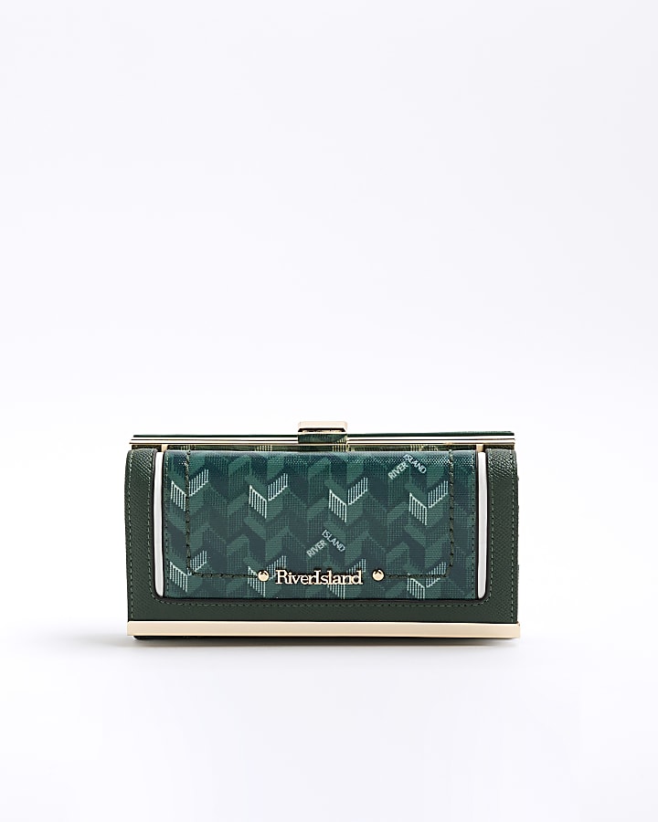 Green Geometric Monogram Purse