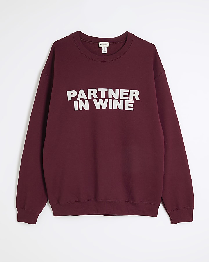 Red Long Sleeve Partner In Wine Sweatshirt