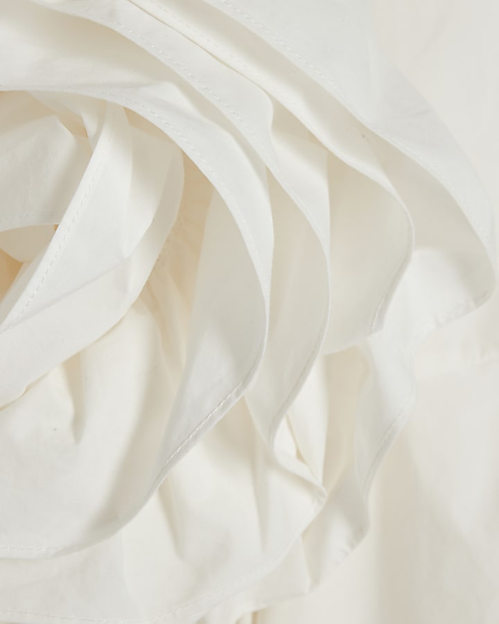 White Premium Corsage Sleeve Shirt