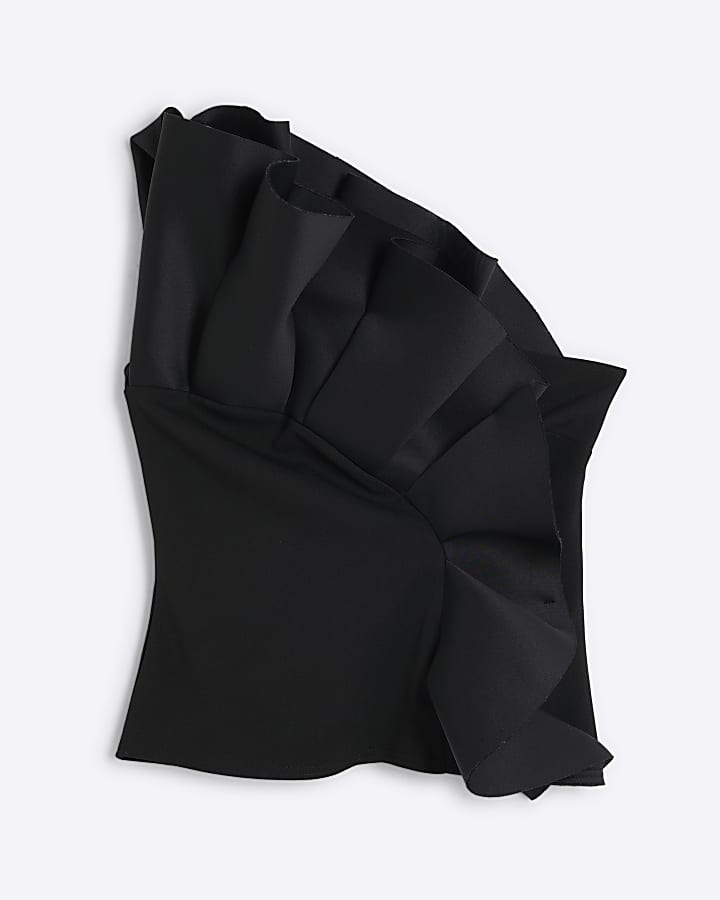 Black Sleeveless 3D Scuba Top