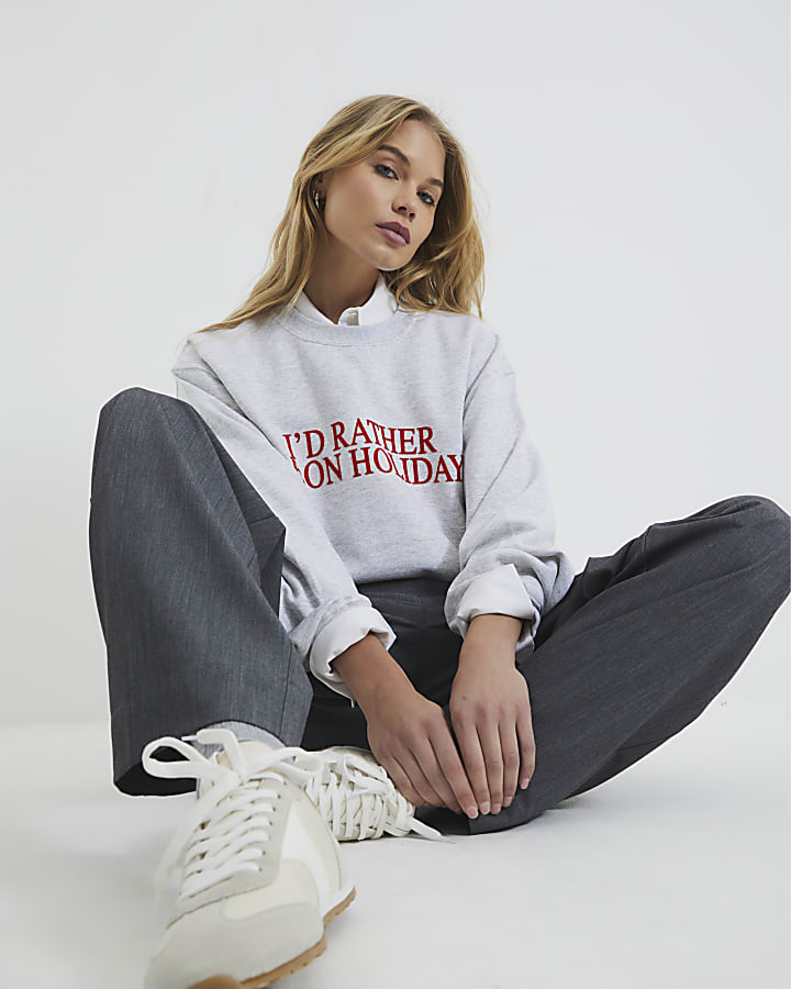 Grey Rather Be On Holiday Sweatshirt