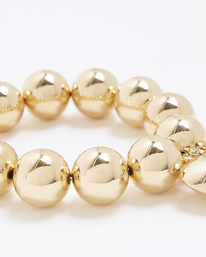 Gold Ball Chain Heart Bracelet