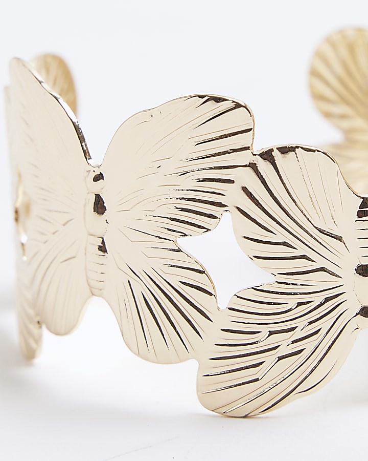 Gold Butterfly Cuff Bracelet