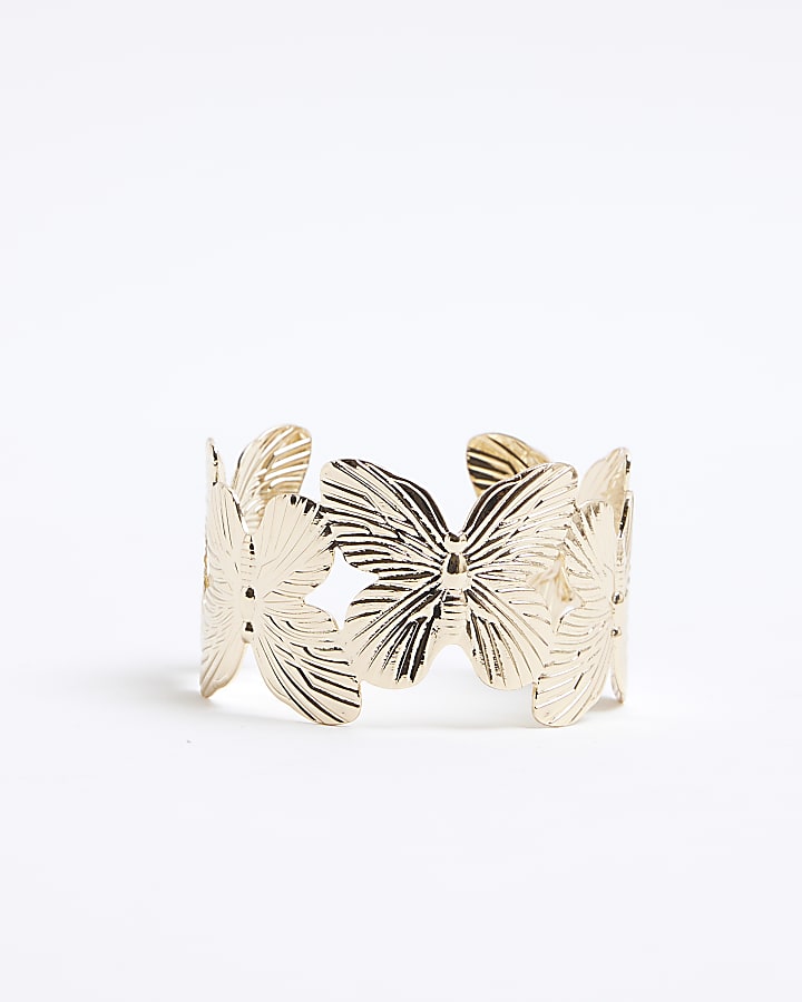 Gold Butterfly Cuff Bracelet