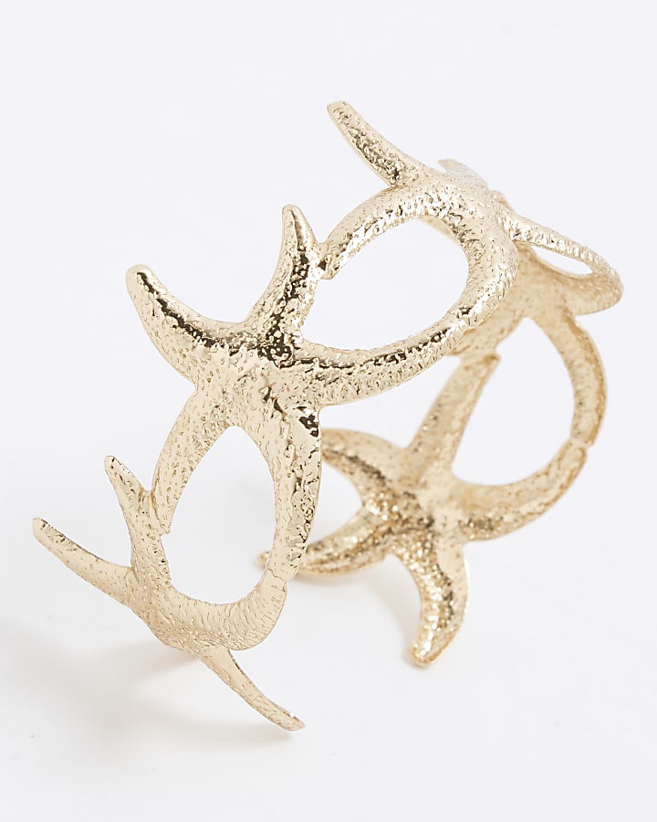 Gold Starfish Cuff Bracelet