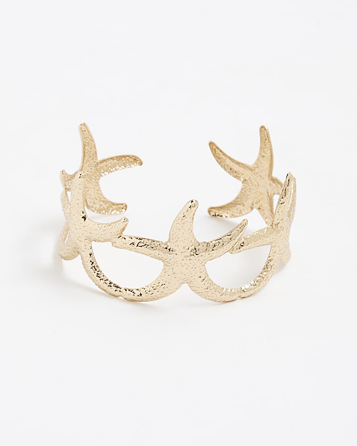 Gold Starfish Cuff Bracelet