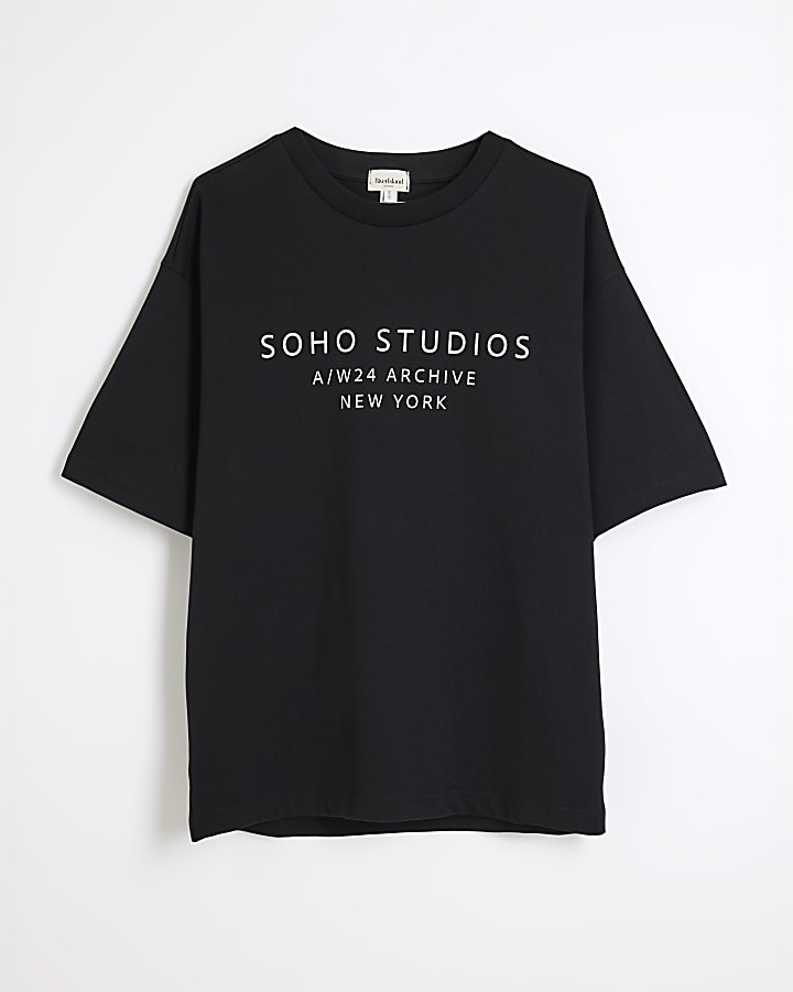 Black Short Sleeve Soho Studios Print T-Shirt