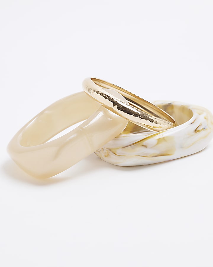 Cream 3 Pack Bangle Bracelets