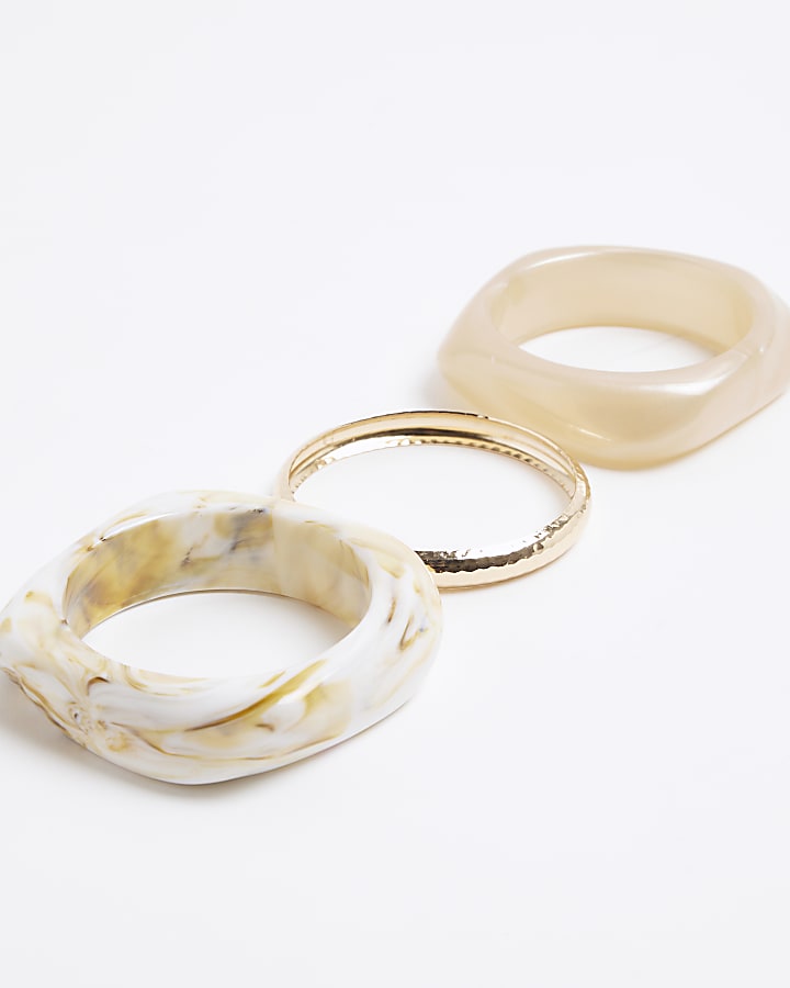 Cream 3 Pack Bangle Bracelets