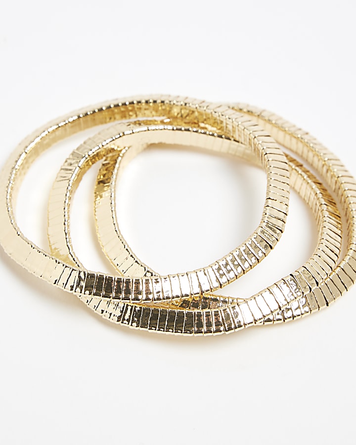 Gold 3 Pack Stretch Bracelets