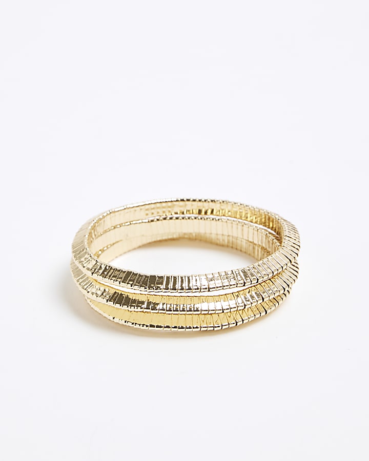 Gold 3 Pack Stretch Bracelets