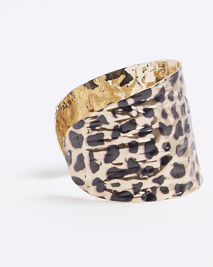 Gold Leopard Cuff Bracelet