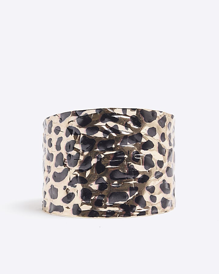 Gold Leopard Cuff Bracelet