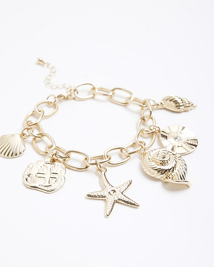 Gold Shell Charm Bracelet