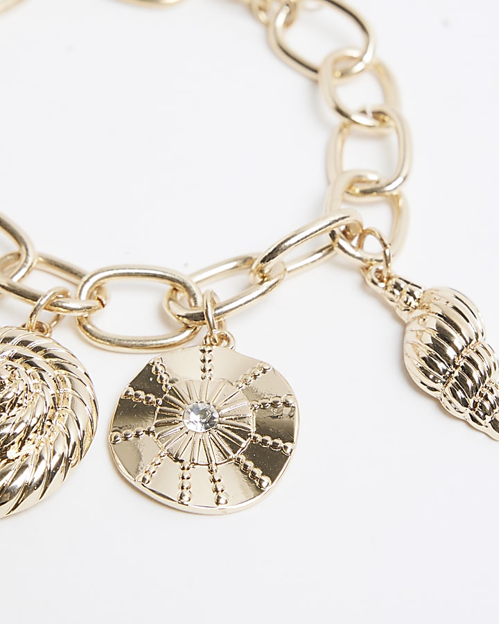 Gold Shell Charm Bracelet