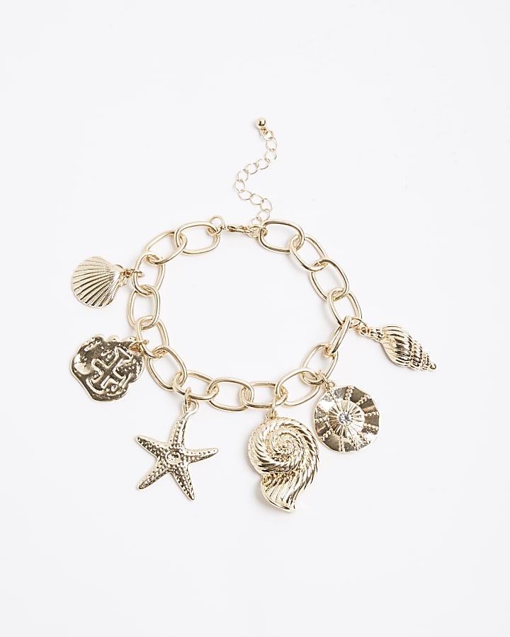 Gold Shell Charm Bracelet