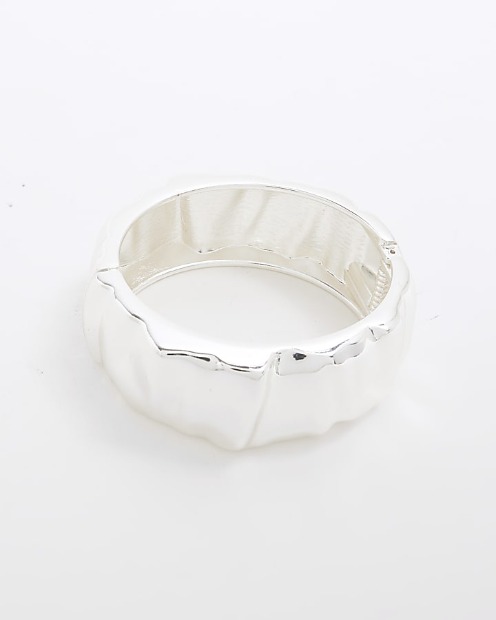 Silver Enamel Chain Link Bracelet