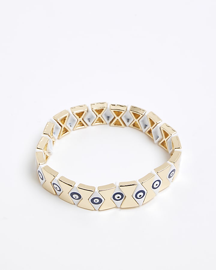 Gold Evil Eye Stretch Bracelet