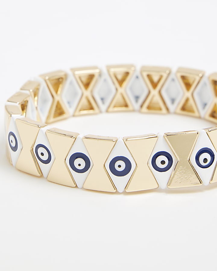 Gold Evil Eye Stretch Bracelet