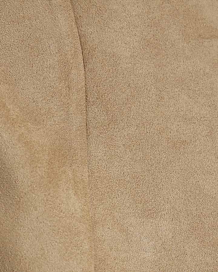 Brown Suedette Sleeveless Cami Top
