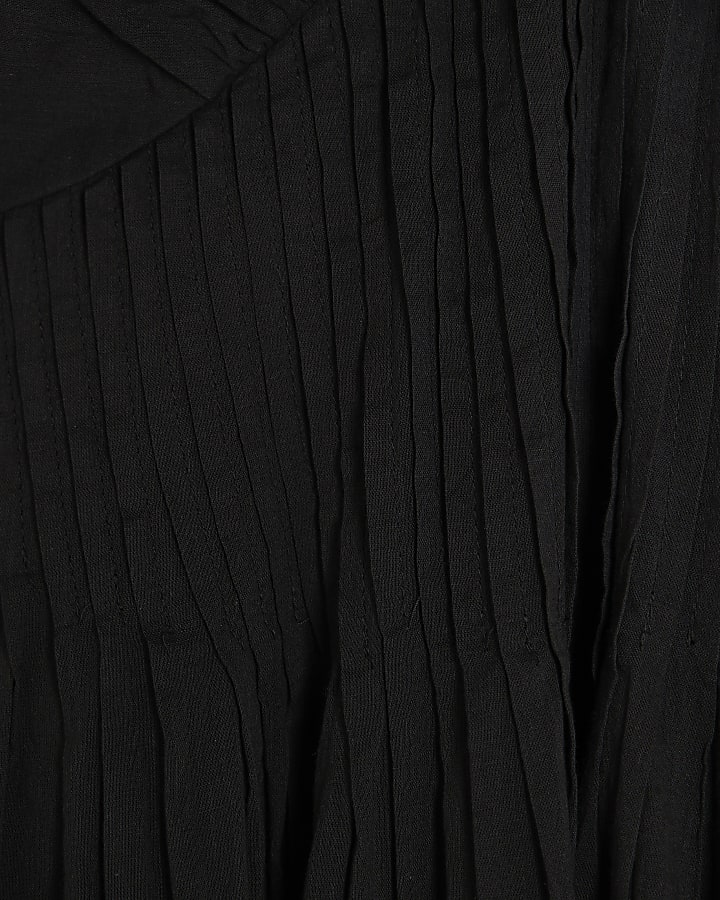Black Premium flutter midi dress