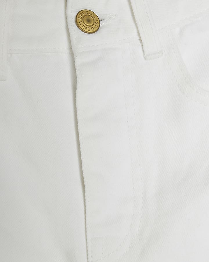 White Denim Barrel Jeans