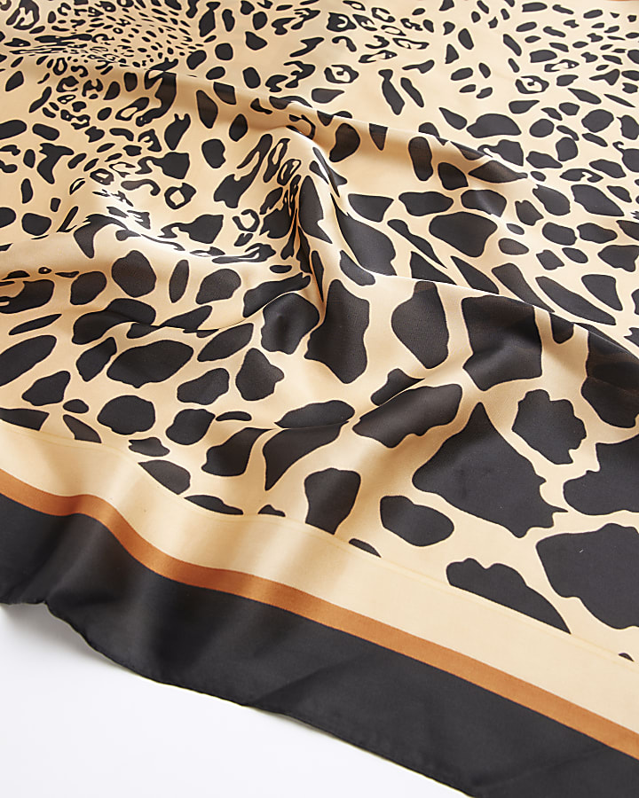 Brown Leopard Print Hair Scarf