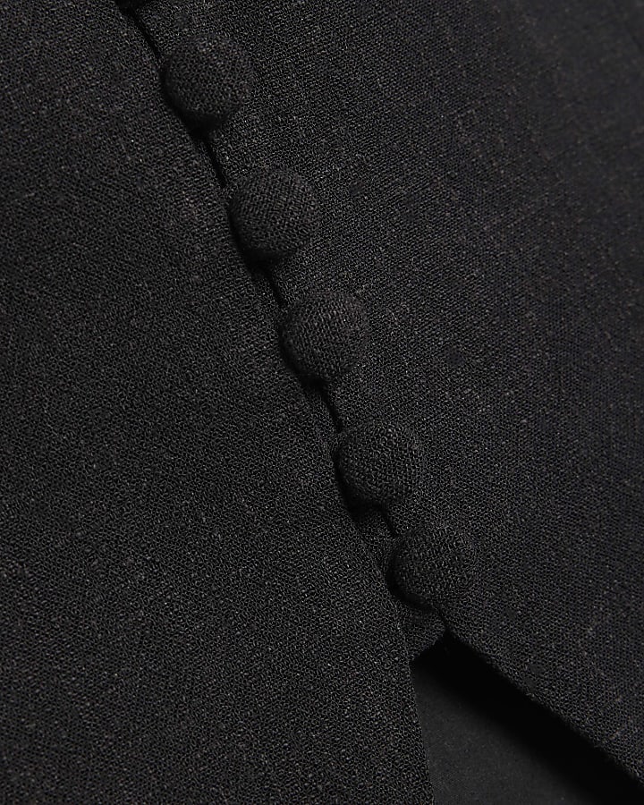 Black Halter Neck Waistcoat Top