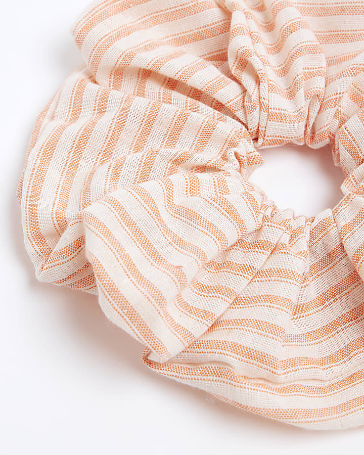 Orange Stripe Oversized Scrunchie