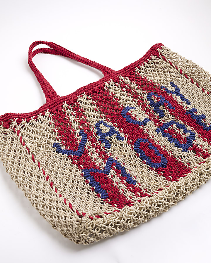 Beige Crochet Vacay Mode Shopper Bag