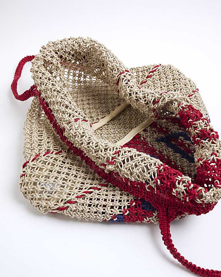 Beige Crochet Vacay Mode Shopper Bag