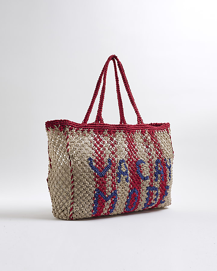 Beige Crochet Vacay Mode Shopper Bag