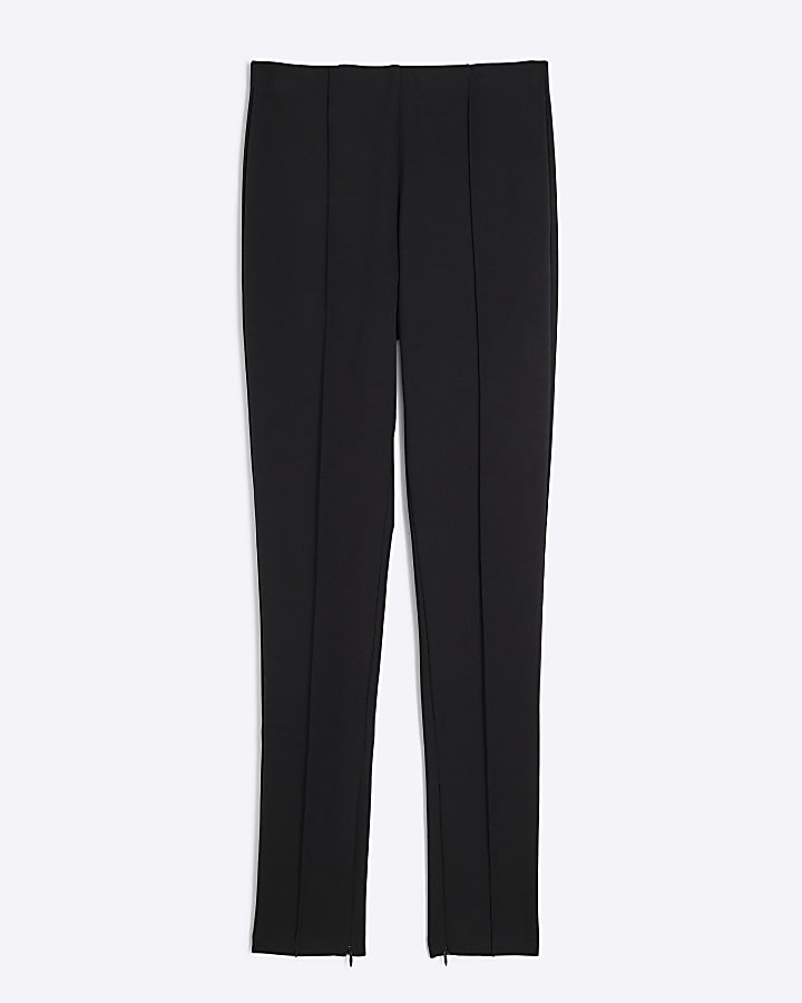 Black Petite Slim Ponte Side Split Leggings