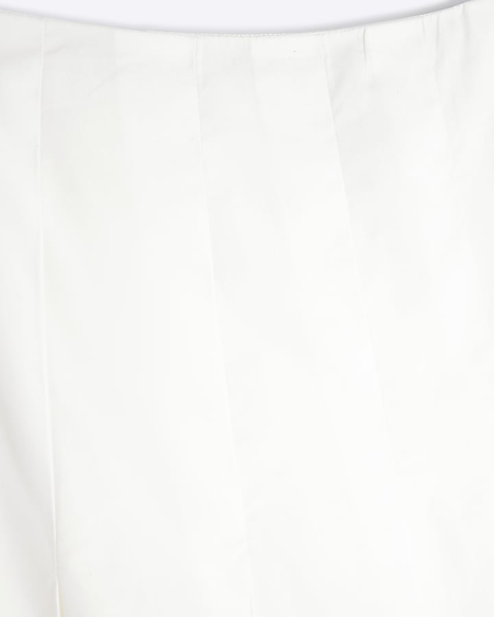 White A Line Poplin Midi Skirt