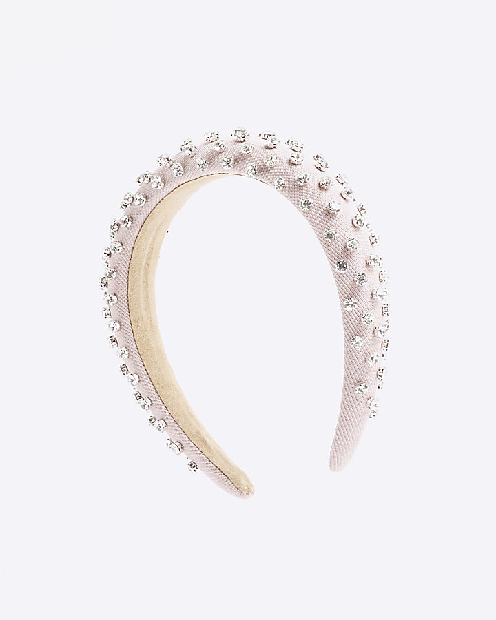 Pink Diamante Studded Headband