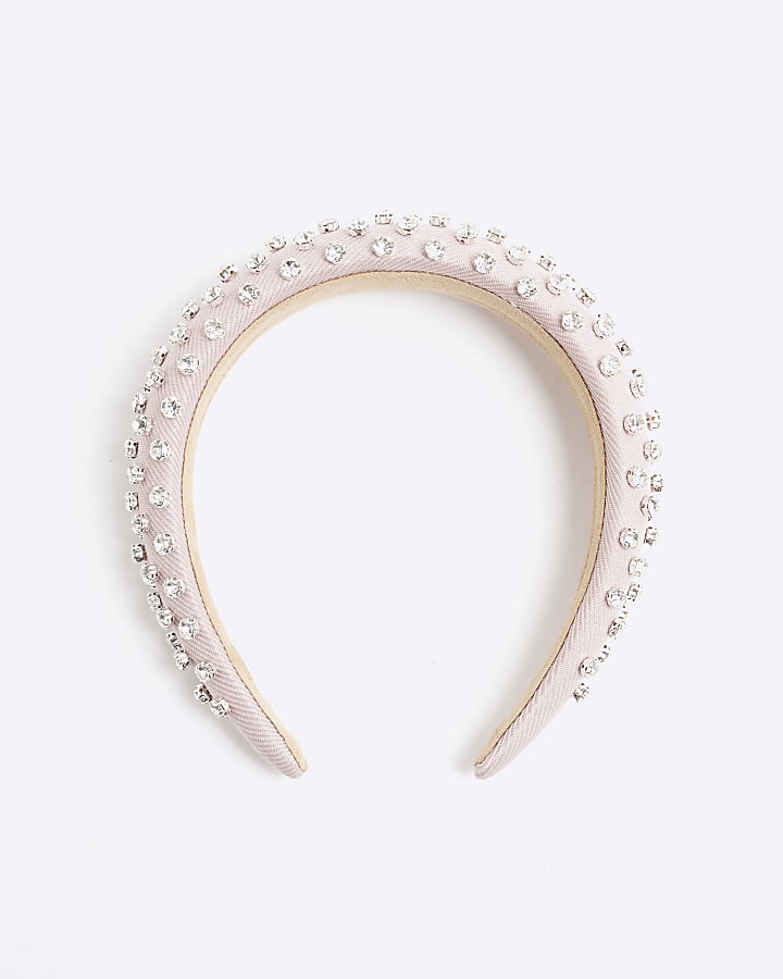 Pink Diamante Studded Headband