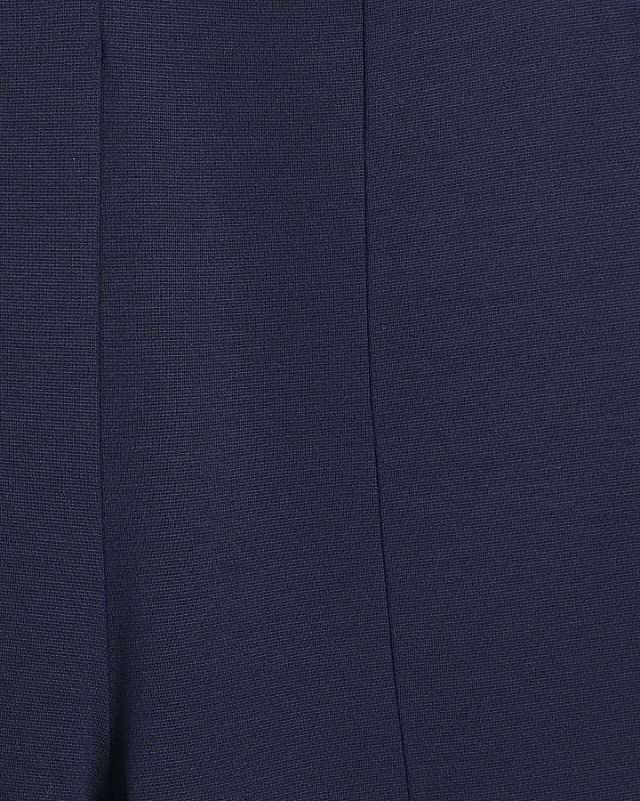 Navy Ponte Pull On Kickflare Trousers