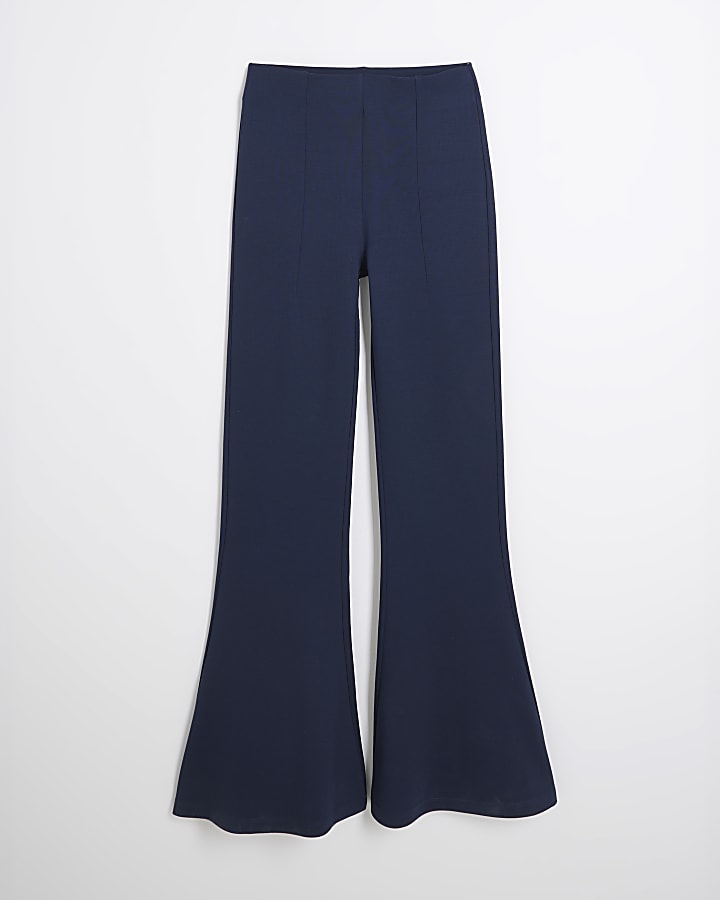 Navy Wide Leg Trousers