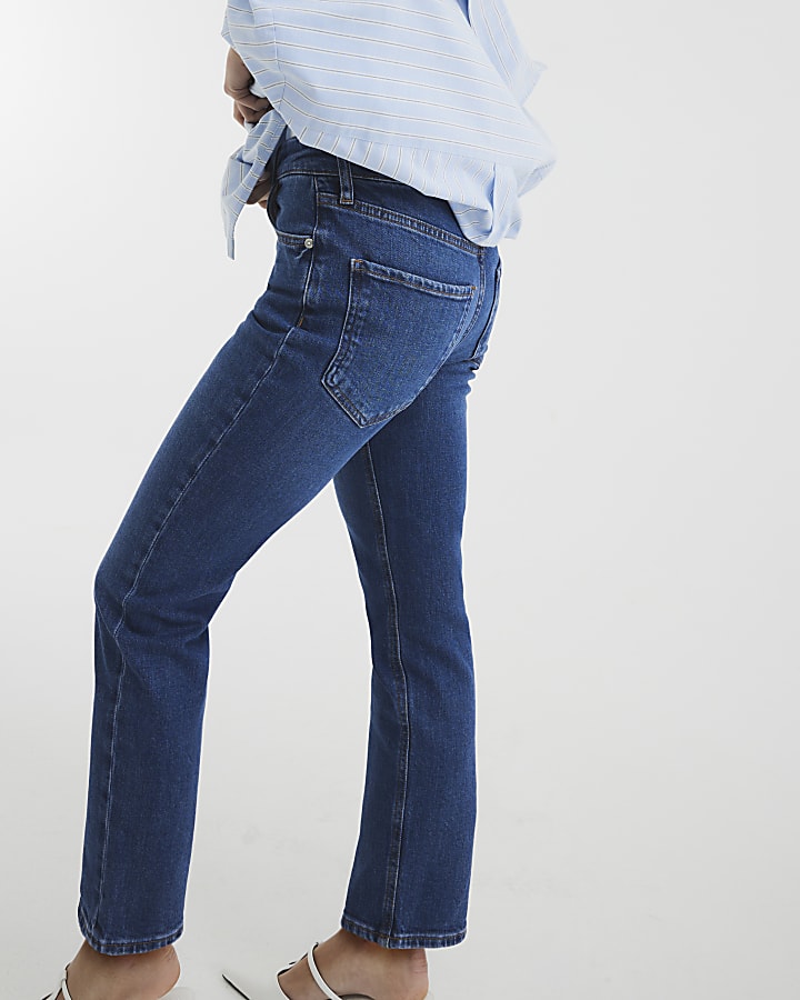 Petite Blue High Rise Ankle Grazer Slim Jeans