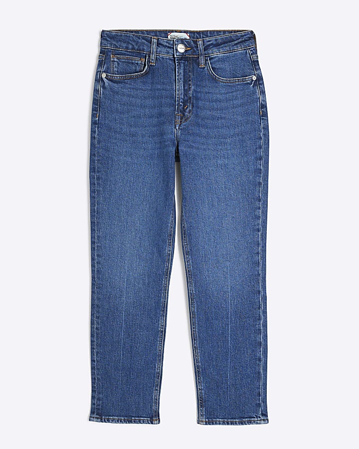 Petite Blue High Rise Ankle Grazer Slim Jeans