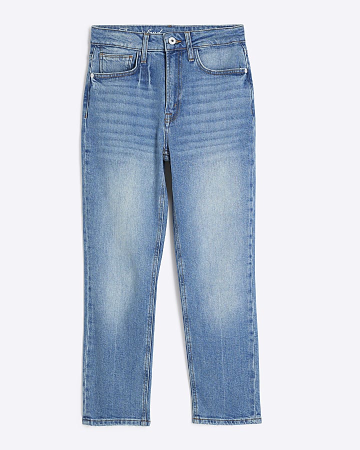 Petite Blue Denim High Rise Ankle Slim Jeans