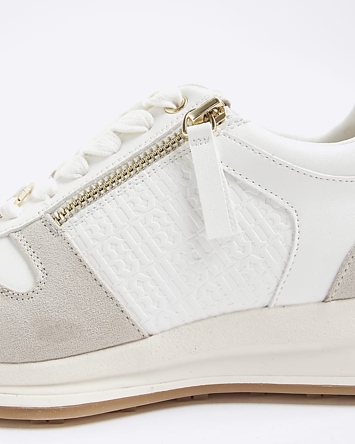 White Side Zip Trainers