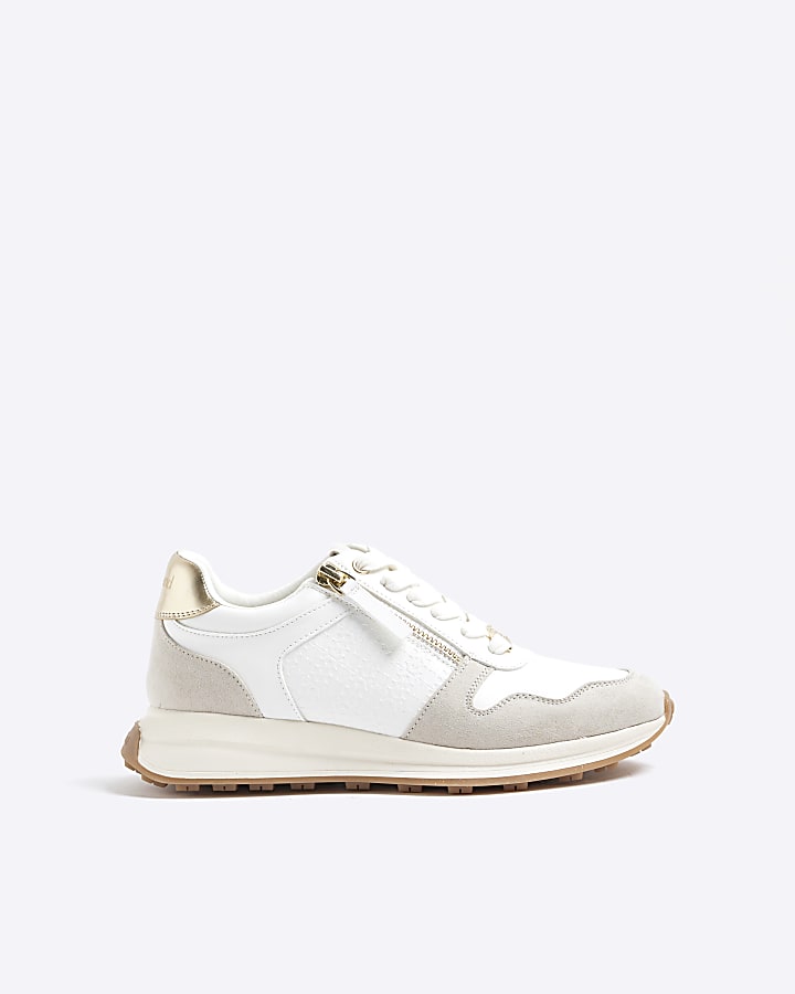 White Side Zip Trainers