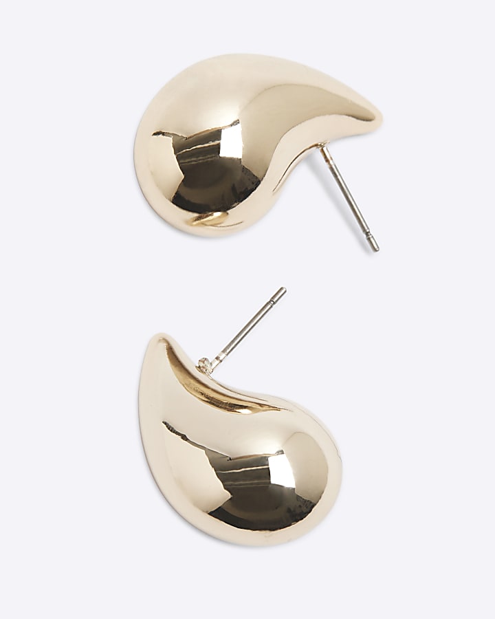 Gold Medium Dome Earrings