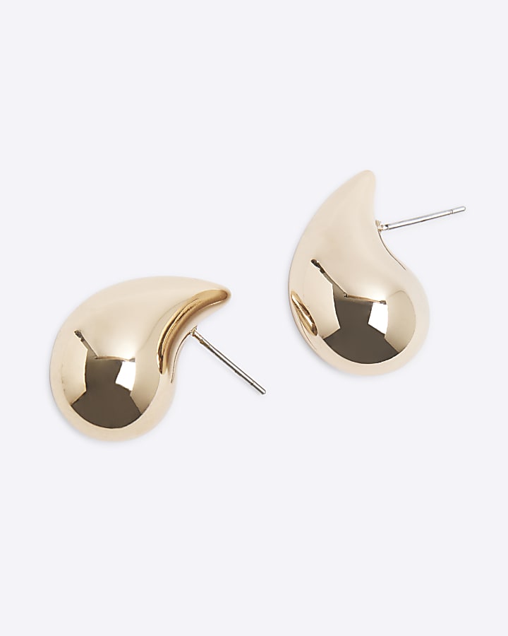 Gold Large Dome Earrings