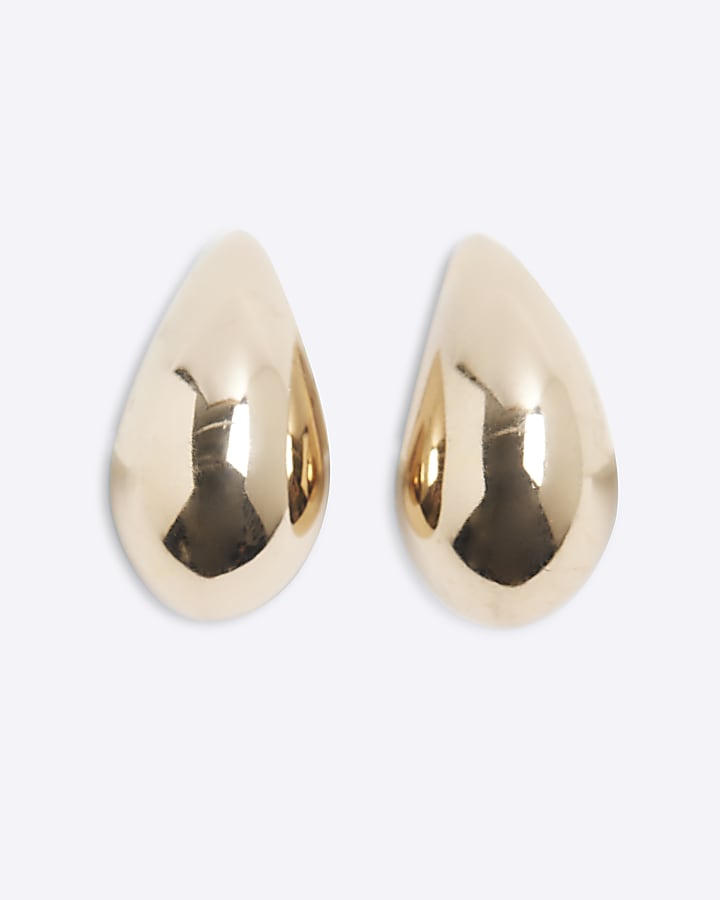 Gold Large Dome Earrings