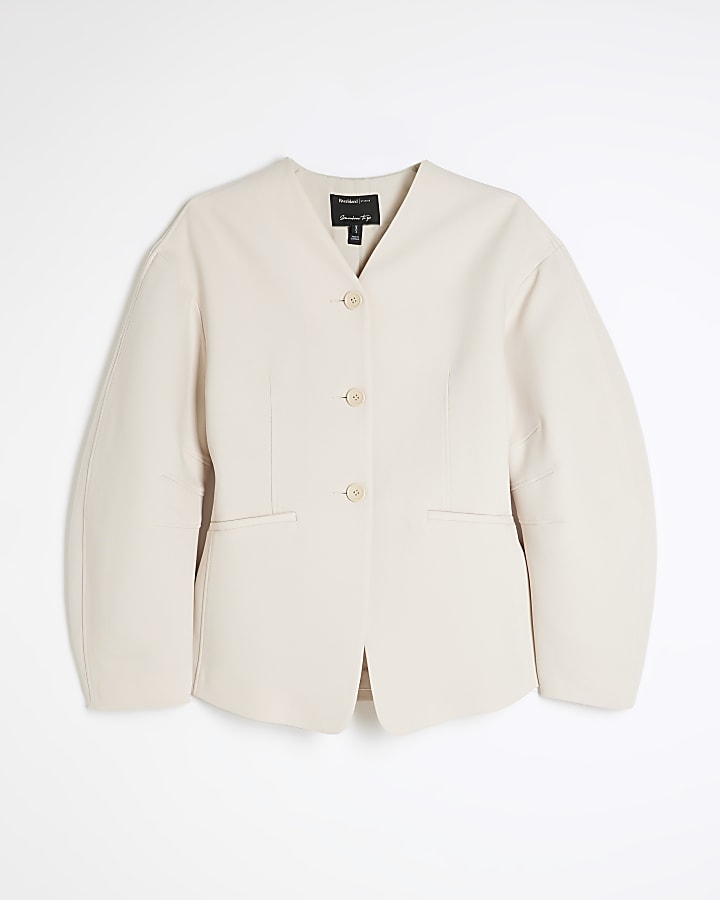 Cream Puff Sleeve Tailored Blazer