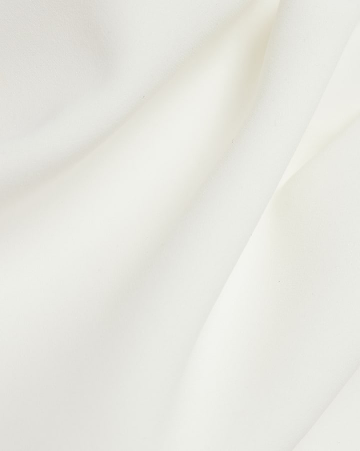 White Bardot Bow Mini Dress